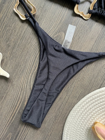Bikini micro dos nu 2026 pour femme, maillot de bain uni, ensemble bikini string, tenue de plage brésilienne.