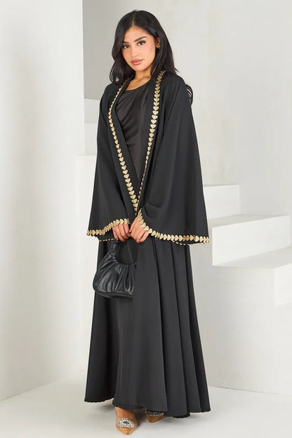 Abaya cardigan pudique pour femme.