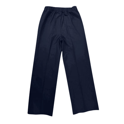 Pantalon blazer minimaliste à taille haute pour femme, coupe droite et fluide.