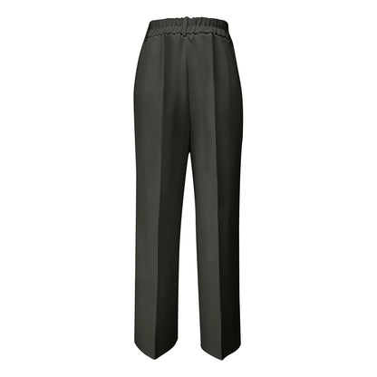 Pantalon blazer minimaliste à taille haute pour femme, coupe droite et fluide.