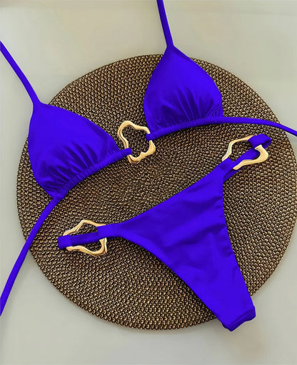 Bikini micro dos nu 2026 pour femme, maillot de bain uni, ensemble bikini string, tenue de plage brésilienne.