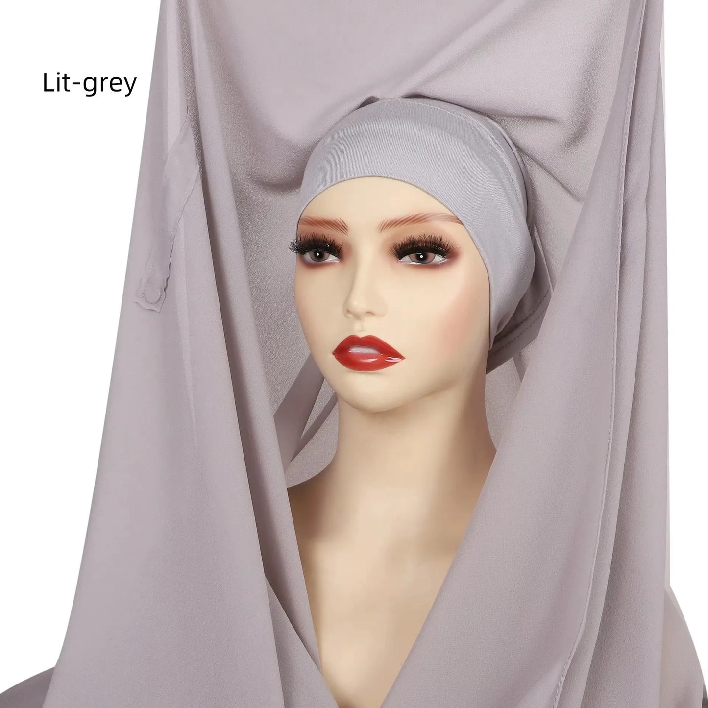 Nouveau hijab instantané en mousseline avec boucle magnétique.