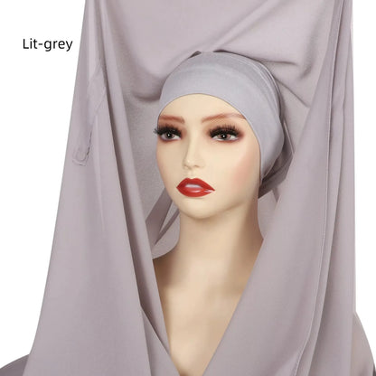 Nouveau hijab instantané en mousseline avec boucle magnétique.