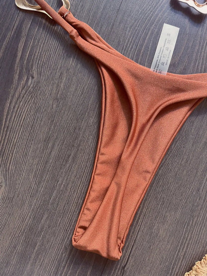 Bikini micro dos nu 2026 pour femme, maillot de bain uni, ensemble bikini string, tenue de plage brésilienne.