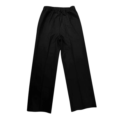 Pantalon blazer minimaliste à taille haute pour femme, coupe droite et fluide.