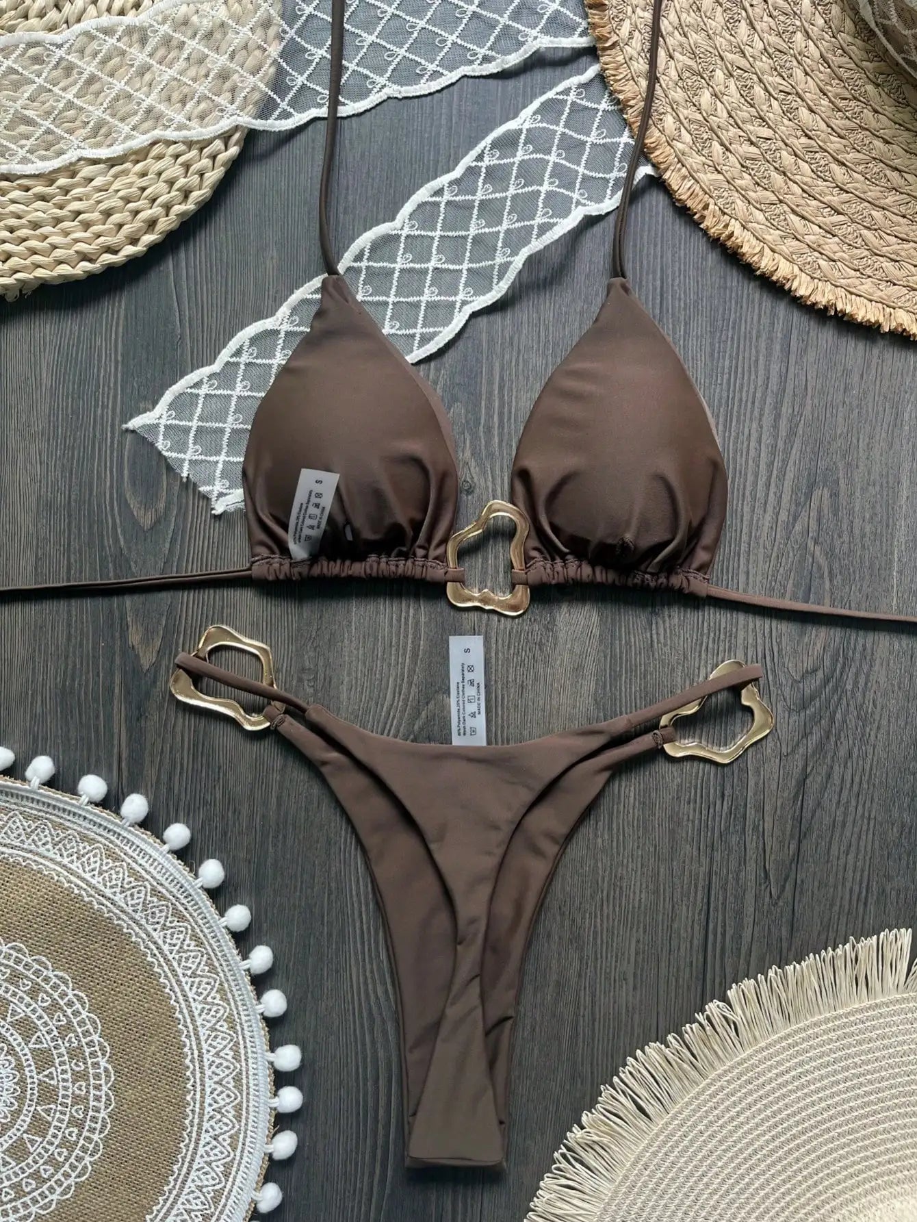 Bikini micro dos nu 2026 pour femme, maillot de bain uni, ensemble bikini string, tenue de plage brésilienne.