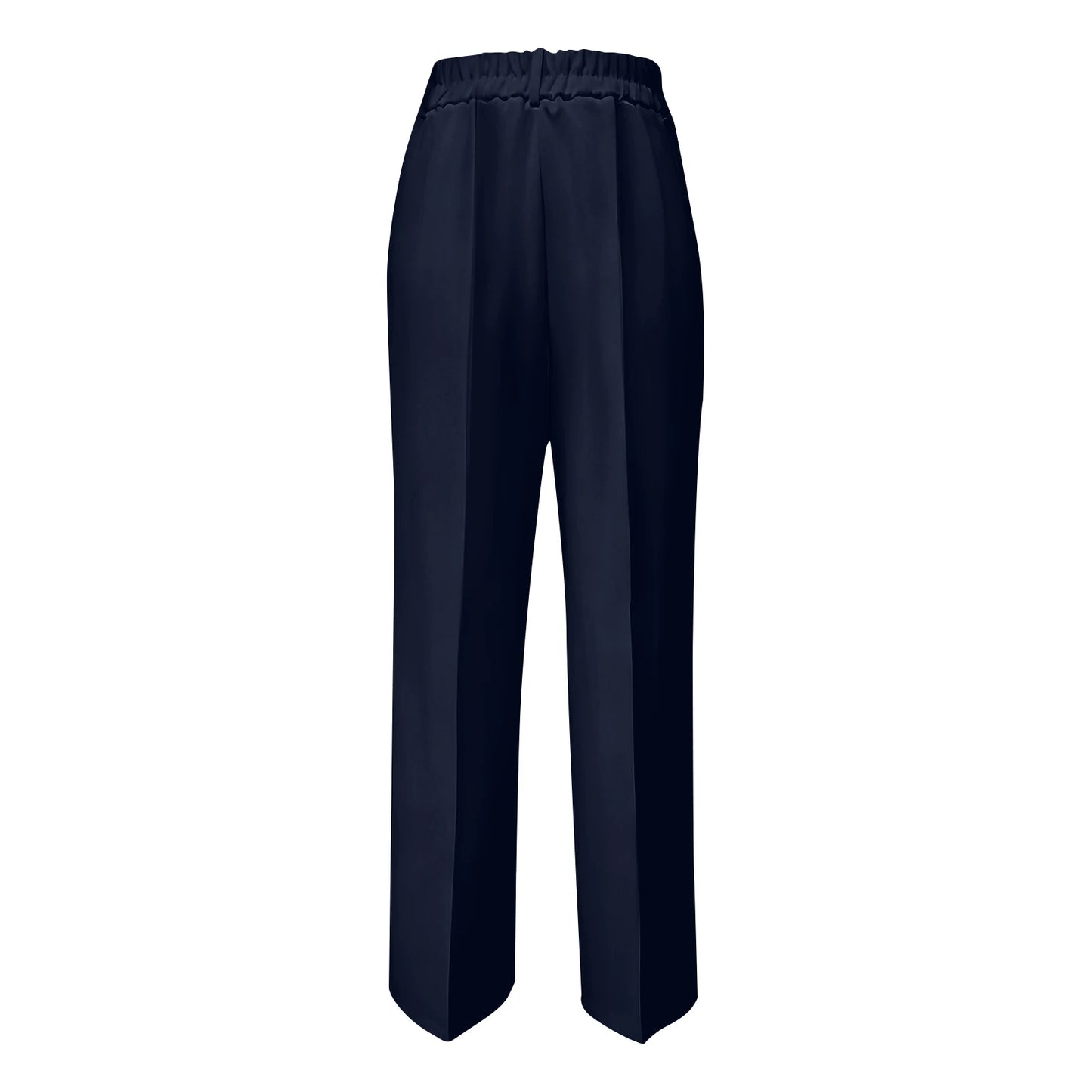 Pantalon blazer minimaliste à taille haute pour femme, coupe droite et fluide.