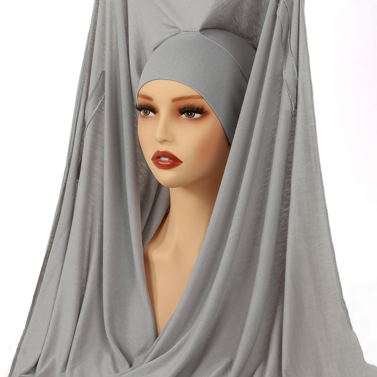 Nouveau hijab instantané en mousseline avec boucle magnétique.