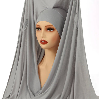 Nouveau hijab instantané en mousseline avec boucle magnétique.