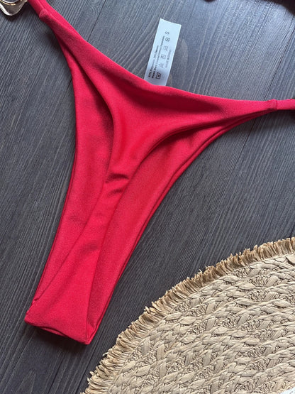 Bikini micro dos nu 2026 pour femme, maillot de bain uni, ensemble bikini string, tenue de plage brésilienne.