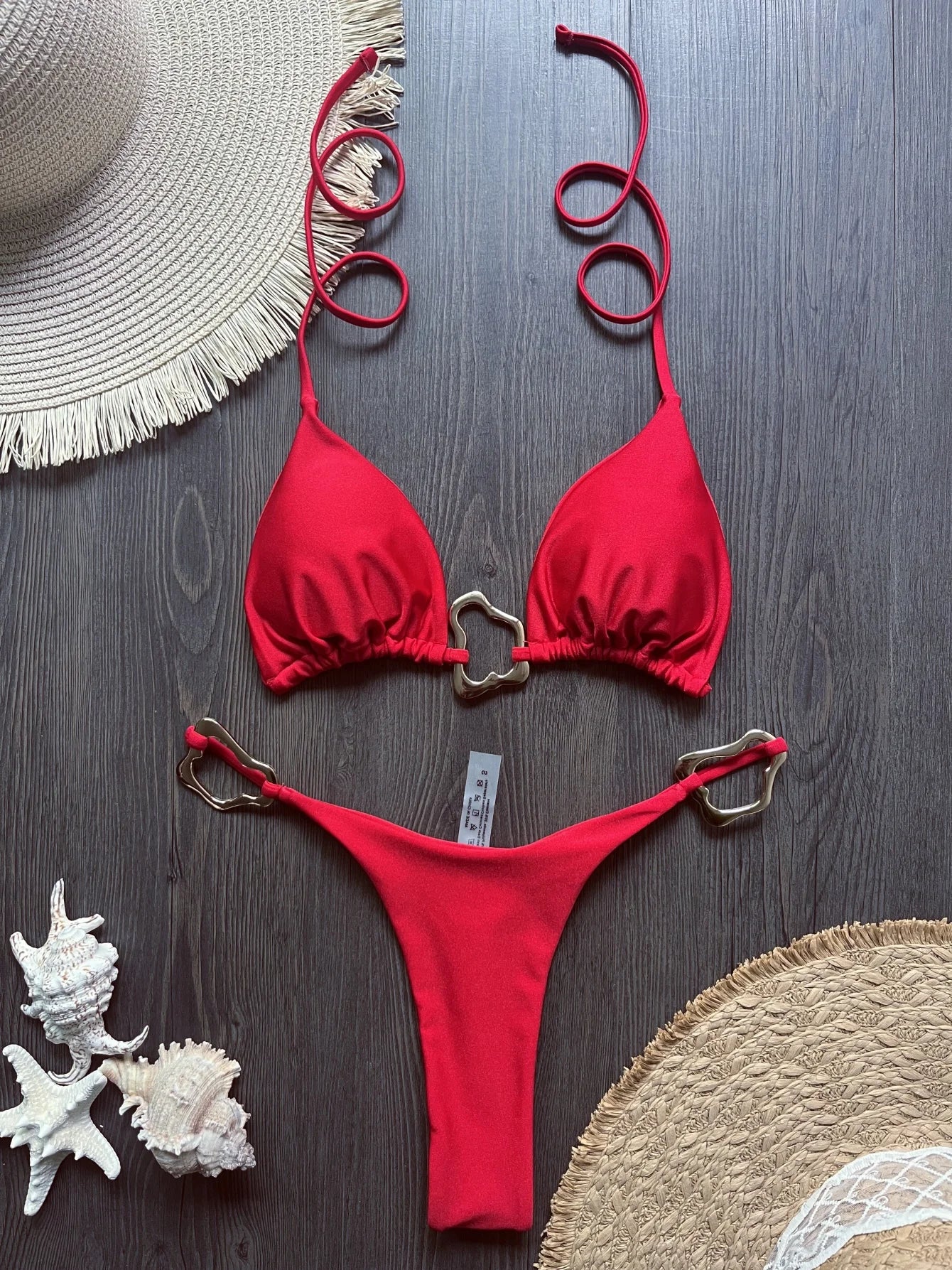 Bikini micro dos nu 2026 pour femme, maillot de bain uni, ensemble bikini string, tenue de plage brésilienne.
