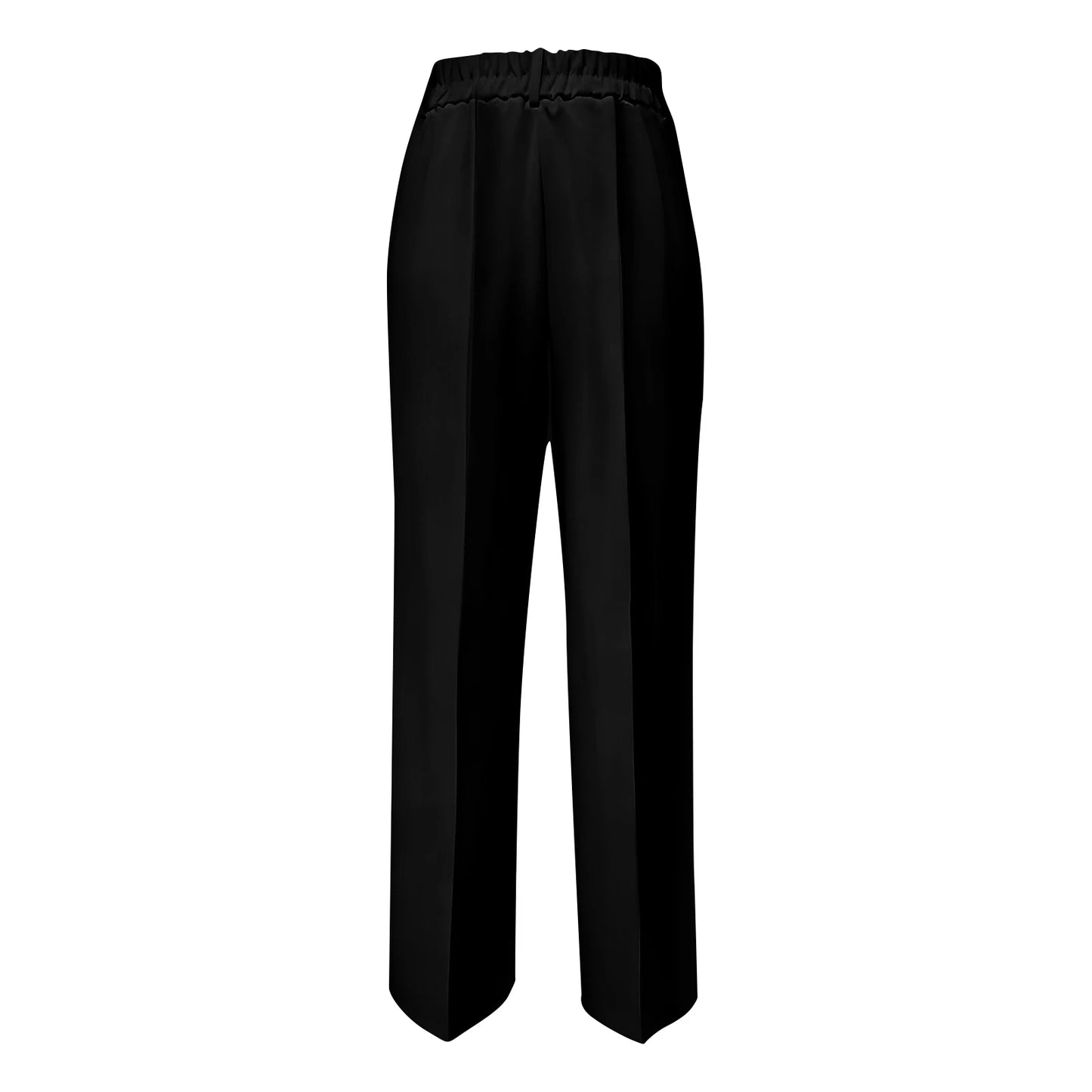 Pantalon blazer minimaliste à taille haute pour femme, coupe droite et fluide.