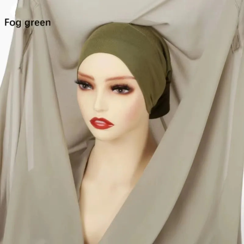 Nouveau hijab instantané en mousseline avec boucle magnétique.