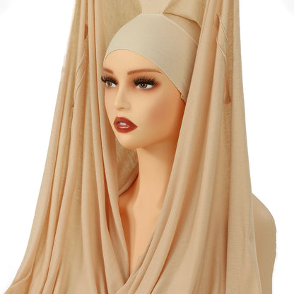 Nouveau hijab instantané en mousseline avec boucle magnétique.