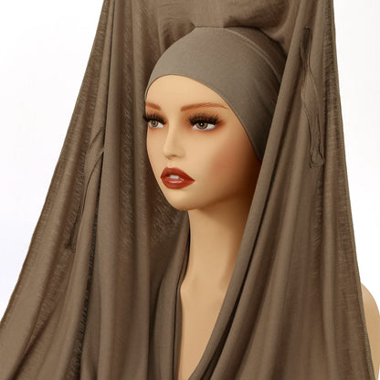 Nouveau hijab instantané en mousseline avec boucle magnétique.