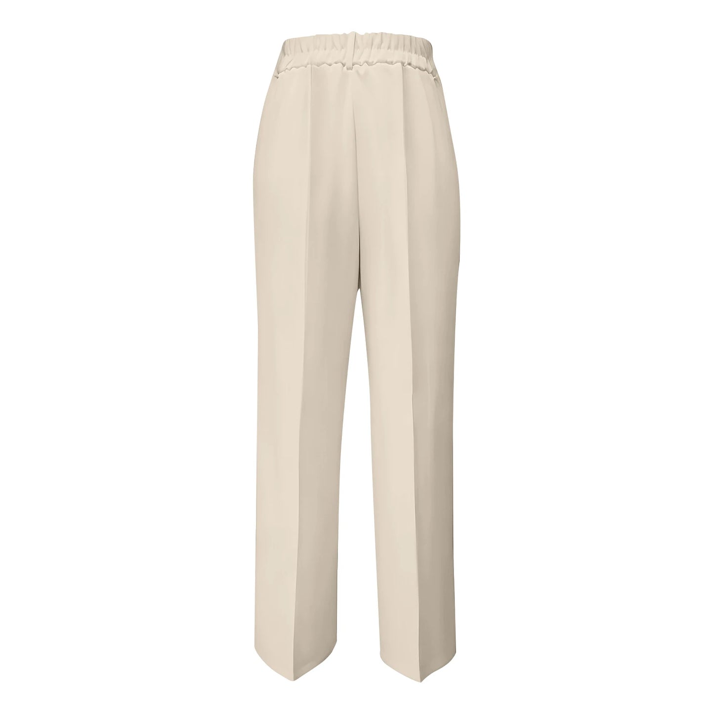 Pantalon blazer minimaliste à taille haute pour femme, coupe droite et fluide.