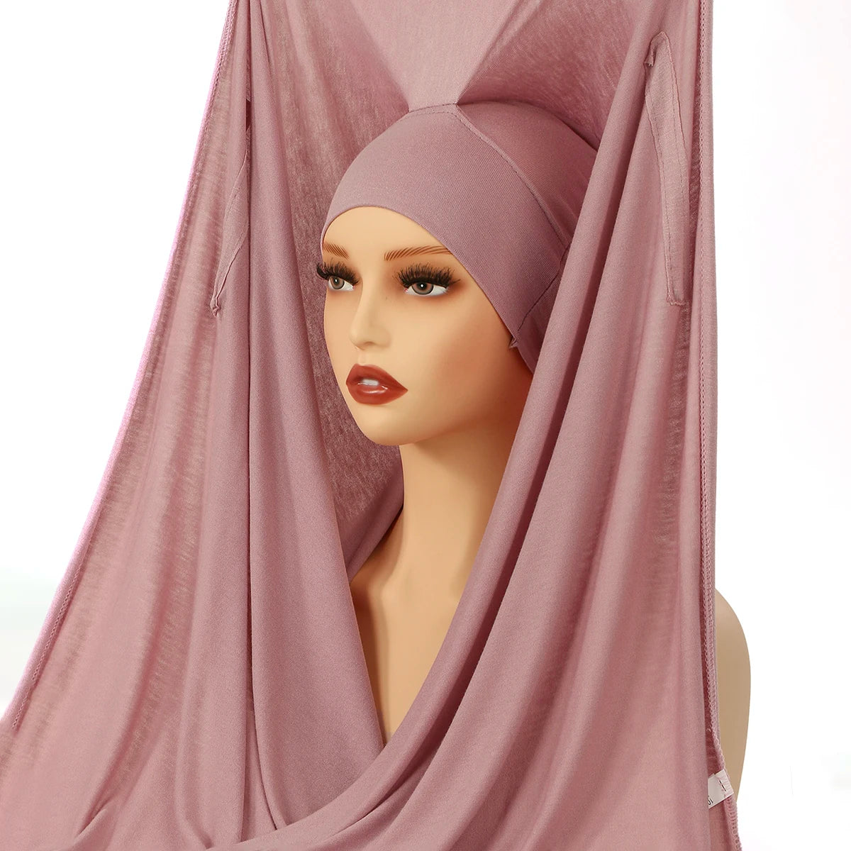 Nouveau hijab instantané en mousseline avec boucle magnétique.