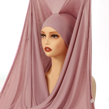 Nouveau hijab instantané en mousseline avec boucle magnétique.