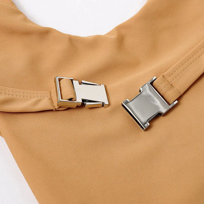Maillot de bain femme style brésilien, couleur unie avec coupe triangle et dos nu – nouvelle collection tendance de la saison.