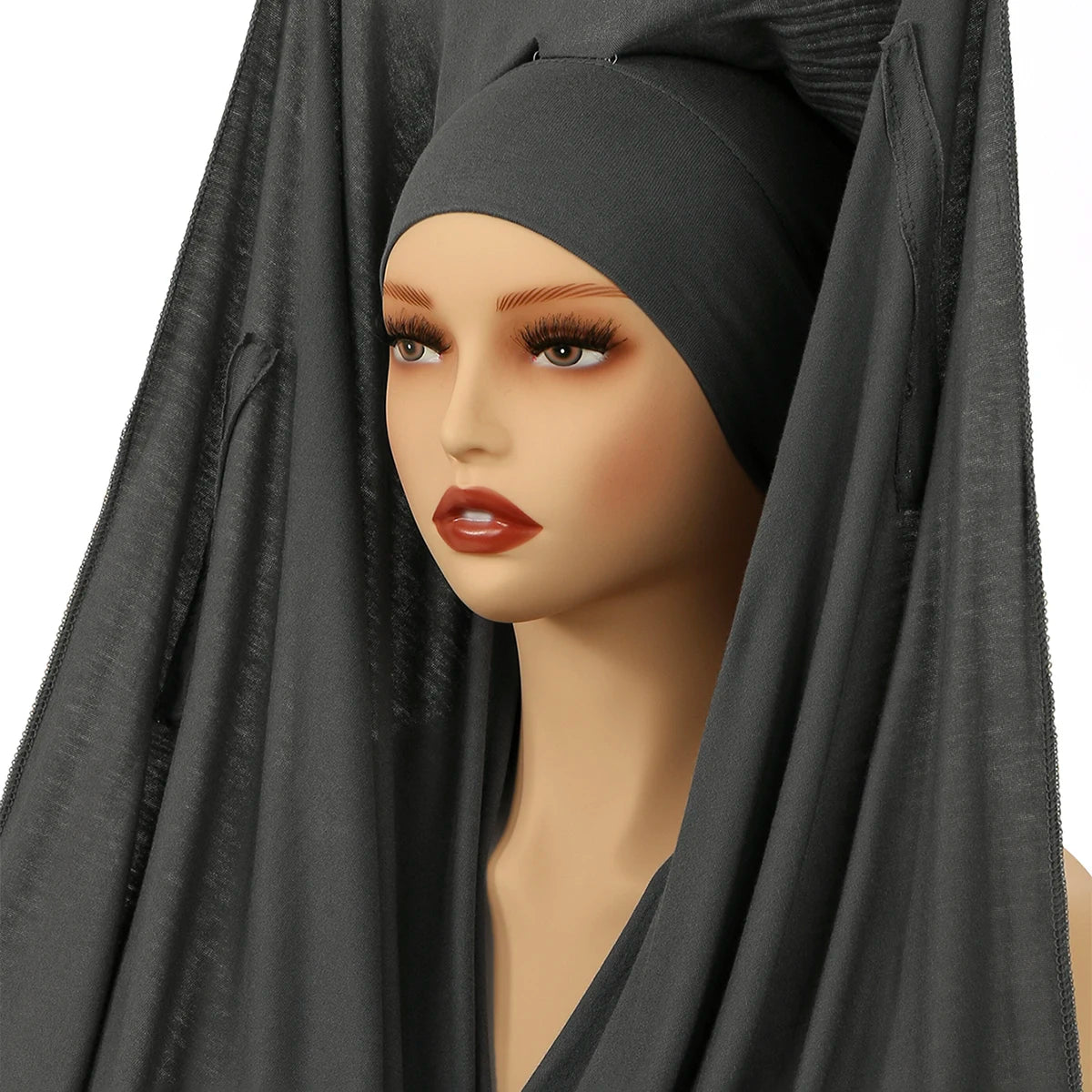 Nouveau hijab instantané en mousseline avec boucle magnétique.