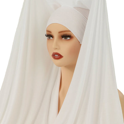 Nouveau hijab instantané en mousseline avec boucle magnétique.