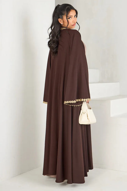 Abaya cardigan pudique pour femme.