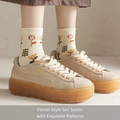 6 paires de printemps été femmes est moyen chaussettes tuyau kaki. doux et confortable