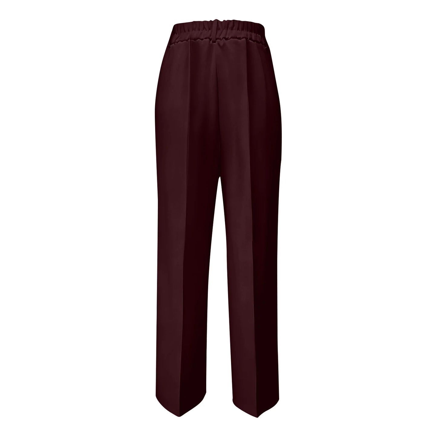 Pantalon blazer minimaliste à taille haute pour femme, coupe droite et fluide.